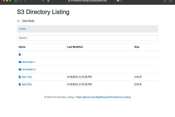 List your S3 bucket objects easily with S3 Directory Listing